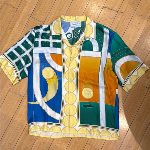 Casablanca Geometric Silk Short Sleeve Shirt